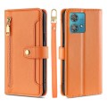 For Motorola Edge 40 Neo 5G Lite Sheep Texture Cross-body Zipper Wallet Leather Phone Case(Orange)