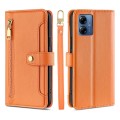 For Motorola Moto G14 4G Lite Sheep Texture Cross-body Zipper Wallet Leather Phone Case(Orange)