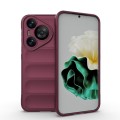 For Huawei Pura 70 Magic Shield TPU + Flannel Phone Case(Wine Red)