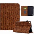 For Amazon Fire 7 Rhombus TPU Smart Leather Tablet Case(Brown)