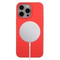For iPhone 15 Pro Max Wheat MagSafe Magnetic Straw Material + TPU Phone Case(Red)