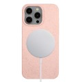 For iPhone 15 Pro Max Wheat MagSafe Magnetic Straw Material + TPU Phone Case(Pink)