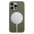 For iPhone 15 Pro Max Wheat MagSafe Magnetic Straw Material + TPU Phone Case(Army Green)