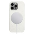 For iPhone 15 Pro Wheat MagSafe Magnetic Straw Material + TPU Phone Case(White)