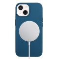 For iPhone 15 Plus Wheat MagSafe Magnetic Straw Material + TPU Phone Case(Blue)