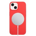 For iPhone 15 Wheat MagSafe Magnetic Straw Material + TPU Phone Case(Red)