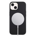 For iPhone 15 Wheat MagSafe Magnetic Straw Material + TPU Phone Case(Black)