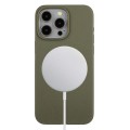 For iPhone 14 Pro Wheat MagSafe Magnetic Straw Material + TPU Phone Case(Army Green)