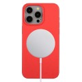 For iPhone 12 Pro Wheat MagSafe Magnetic Straw Material + TPU Phone Case(Red)