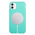For iPhone 11 Wheat MagSafe Magnetic Straw Material + TPU Phone Case(Green)