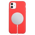 For iPhone 11 Wheat MagSafe Magnetic Straw Material + TPU Phone Case(Red)