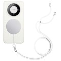 For Huawei Mate 60 Wheat MagSafe Magnetic Straw Material + TPU Phone Case with Lanyard(White)