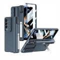 For Samsung Galaxy Z Fold4 GKK Magnetic Hinge Flip Leather Phone Case with Holder(Blue)