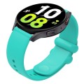 20mm Universal Solid Color Reverse Buckle Silicone Watch Band(Teal)