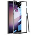 For Samsung Galaxy S24 GKK Plating Transparent TPU Phone Case, Without pen(Black)