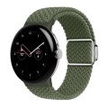 For Google Pixel Watch / Watch 2 Nylon Loop Magnetic Buckle Watch Band(Dark Olive)