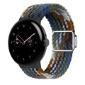For Google Pixel Watch / Watch 2 Nylon Loop Magnetic Buckle Watch Band(Cowboy Rainbow)