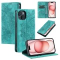 For iPhone 14 Totem Embossed Magnetic Leather Phone Case(Green)
