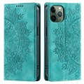 For iPhone 11 Pro Max Totem Embossed Magnetic Leather Phone Case(Green)
