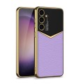 For Samsung Galaxy S24 5G GKK Plating Soft TPU + Leather Full Coverage Phone Case without Pen(Purple