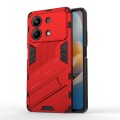For Xiaomi Redmi Note 13R Pro 5G Punk Armor 2 in 1 PC + TPU Phone Case with Holder(Red)