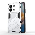 For Xiaomi Redmi Note 13R Pro 5G Punk Armor 2 in 1 PC + TPU Phone Case with Holder(White)
