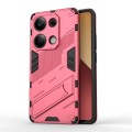 For Xiaomi Redmi Note 13 Pro 4G Global Punk Armor 2 in 1 PC + TPU Phone Case with Holder(Light Red)