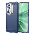 For OPPO Reno11 Pro Global Carbon Fiber Brushed Texture TPU Phone Case(Blue)