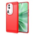 For OPPO Reno11 Pro Global Carbon Fiber Brushed Texture TPU Phone Case(Red)
