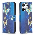 For Infinix Zero 30 4G Colored Drawing Pattern Leather Phone Case(Gold Butterfly)