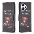 For Infinix Hot 30 Play NFC Colored Drawing Pattern Leather Phone Case(Bear)
