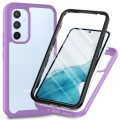 For Samsung Galaxy A34 5G Two-layer Integrated Transparent TPU + PC + PET Protective Phone Case(Purp