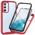 For Samsung Galaxy A34 5G Two-layer Integrated Transparent TPU + PC + PET Protective Phone Case(Red)