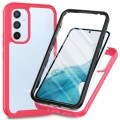 For Samsung Galaxy A34 5G Two-layer Integrated Transparent TPU + PC + PET Protective Phone Case(Rose