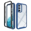 For Samsung Galaxy A54 5G Starry Sky Solid Color Shockproof TPU Clear PC Phone Case(Dark Blue)