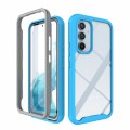 For Samsung Galaxy A54 5G Starry Sky Solid Color Shockproof TPU Clear PC Phone Case(Sky Blue)