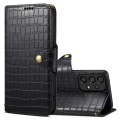 For Samsung Galaxy A23 5G Denior Crocodile Texture Oil Edge Leather Phone Case(Black)