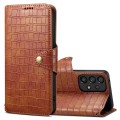 For Samsung Galaxy A33 5G Denior Crocodile Texture Oil Edge Leather Phone Case(Brown)