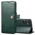 For Samsung Galaxy A05s Denior Crocodile Texture Oil Edge Leather Phone Case(Green)