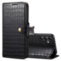 For Samsung Galaxy S23 FE Denior Crocodile Texture Oil Edge Leather Phone Case(Black)