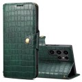 For Samsung Galaxy S24 Ultra 5G Denior Crocodile Texture Oil Edge Leather Phone Case(Green)