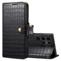 For Samsung Galaxy S24 Ultra 5G Denior Crocodile Texture Oil Edge Leather Phone Case(Black)