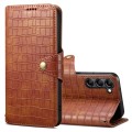 For Samsung Galaxy S24 5G Denior Crocodile Texture Oil Edge Leather Phone Case(Brown)