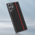 For Samsung Galaxy S24 Ultra 5G Ultra-thin Carbon Fiber Texture Splicing Phone Case(Red)