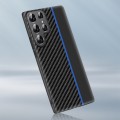 For Samsung Galaxy S24 Ultra 5G Ultra-thin Carbon Fiber Texture Splicing Phone Case(Blue)