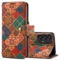 For Samsung Galaxy A23 5G Denior Flower Language Series Cork Fabric Oil Edge Leather Phone Case(Wint