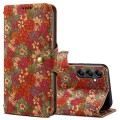 For Samsung Galaxy A54 5G Denior Flower Language Series Cork Fabric Oil Edge Leather Phone Case(Summ