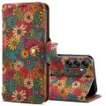 For Samsung Galaxy S24 5G Denior Flower Language Series Cork Fabric Oil Edge Leather Phone Case(Spri