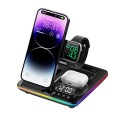 A93 15W 5 in 1 Multifunctional Foldable Wireless Charger Desktop Phone Stand(Colorful Black)