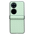 For Huawei P50 Three-piece Set Woven Texture Folding PU Phone Case(Green)